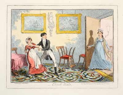 チェックメイト、1835（手塗りの彫刻） 作： George Cruikshank